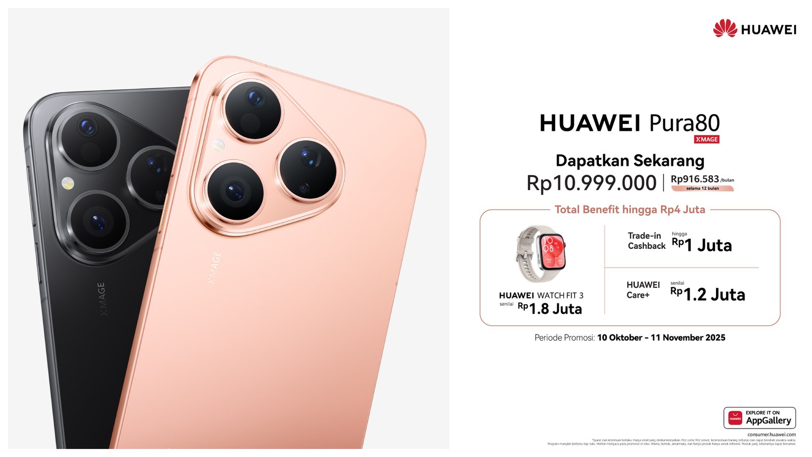 HUAWEI Pura 80 Resmi Hadir di Indonesia, Bawa Desain Stylish dan Hasil Foto dengan Warna True-to-Life Berkat Ultra Chroma Camera