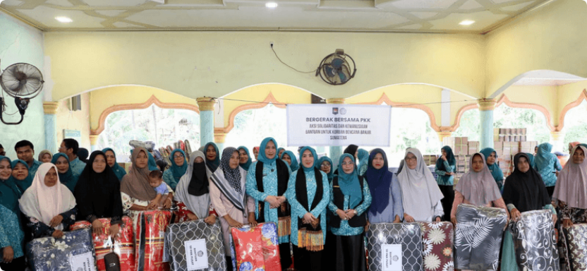 TP PKK Pusat Salurkan Bantuan kepada Korban Bencana Banjir Bandang di Kabupaten Bireuen