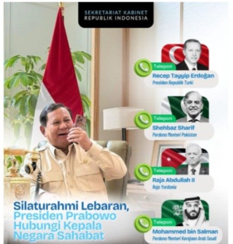 Idulfitri 1447 H, Presiden Prabowo Pererat Silaturahmi dan Persaudaraan dengan Pemimpin Negara Muslim