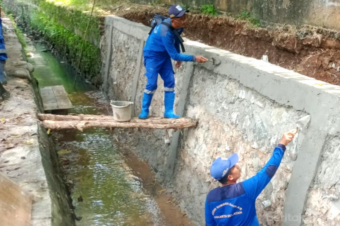 Perbaikan Turap Saluran Penghubung Tunda Bara Rampung