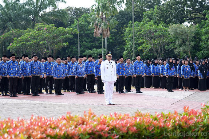 Jajaran Pemkot Jaktim Upacara Peringati Hari Otonomi Daerah
