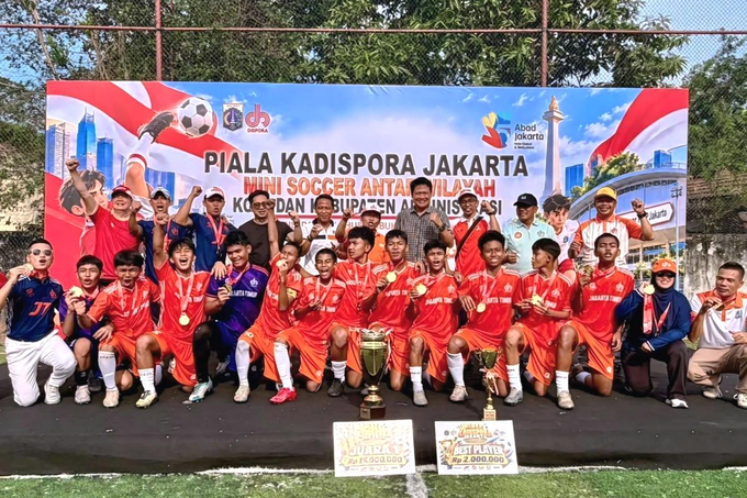 Tim Mini Soccer U-15 Jaktim Juara Piala Kadispora DKI Jakarta