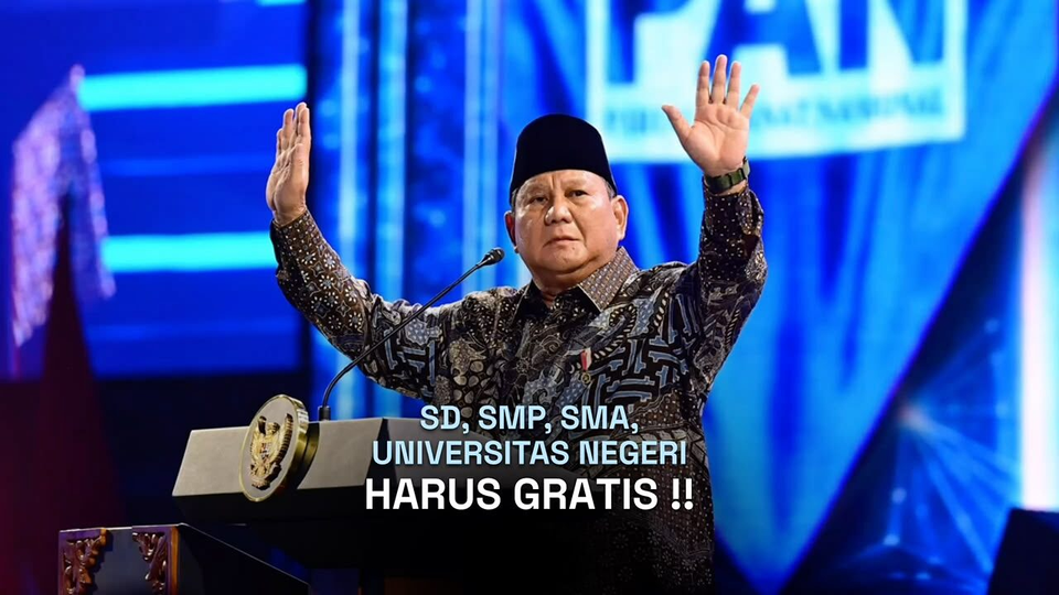 Presiden Prabowo Tegaskan Komitmen Pendidikan Negeri Gratis dari SD hingga Perguruan Tinggi